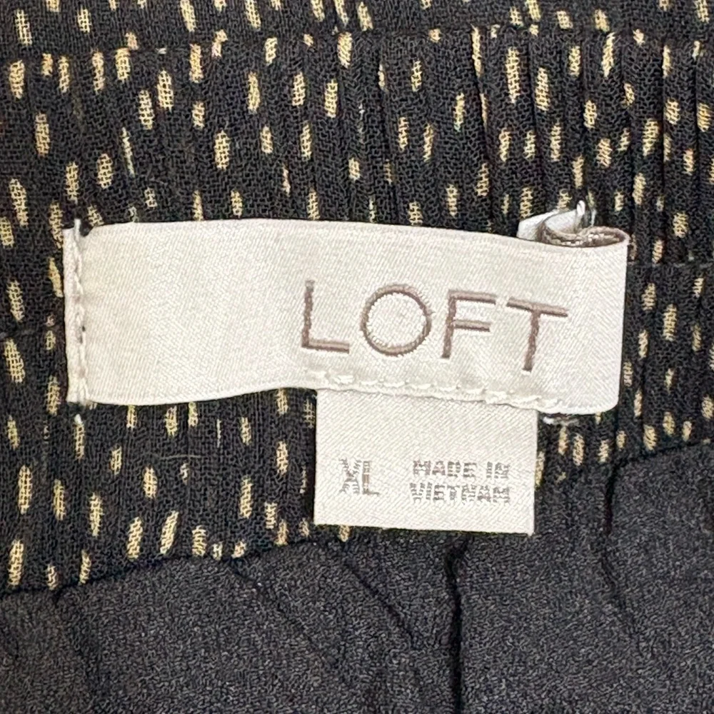 LOFT Elegant Black and Cream Women's Pull On Skirt | Size XL